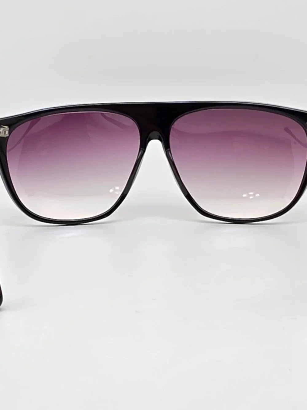 California Sunset Pearl Brow Black Frame Purple Gradient Lens Sunglasses 61mm